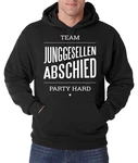 Youth Designz Kapuzenpullover TEAM JUNGGESELLEN ABSCHIED PARTY HARD Rot/Dunkelgrau/Schwarz