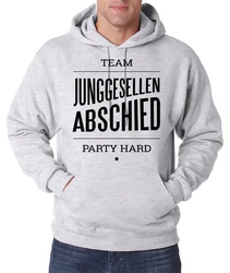 Youth Designz Kapuzenpullover TEAM JUNGGESELLEN ABSCHIED PARTY HARD Grau/Hellgrau