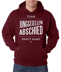 Youth Designz Kapuzenpullover TEAM JUNGGESELLEN ABSCHIED PARTY HARD Rot/Dunkelrot/Bordeaux