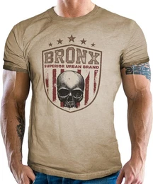 T-Shirt im Washed Sand Look fr Biker, Racer: Bronx