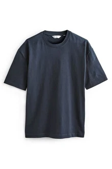 Next T-Shirt aus schwerem Stoff Dunkelblau/Grau Next T-Shirt aus schwerem Stoff Dunkelblau/Grau