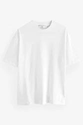Next T-Shirt aus schwerem Stoff Weiß/Grau/Creme