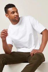 Next T-Shirt aus schwerem Stoff Weiß/Grau/Creme