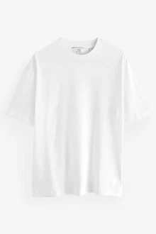 Next T-Shirt aus schwerem Stoff Weiß/Grau/Creme