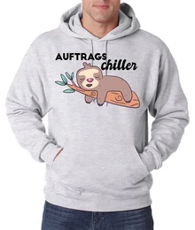 Kapuzenpullover Faultier Auftrags Chiller Herren Hoodie Pullover mit lustigem Frontprint