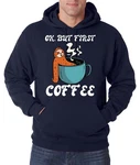 Youth Designz Kapuzenpullover OK, But First Coffee Herren Hoodie Braun/Dunkelblau