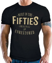 T-Shirt im Vintage Retro Style auf Schwarz: Built in The Fifties