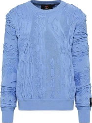 CARLO COLUCCI Rundhalspullover Dandaro Hellblau/Blau