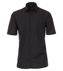 CASAMODA Kurzarmhemd Kent Comfort Fit NOS Schwarz/Grau/Dunkelgrau