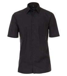 CASAMODA Kurzarmhemd Kent Comfort Fit NOS Schwarz/Grau/Dunkelgrau
