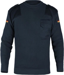 normani Strickpullover Drentrup Dunkelblau/Grau/Orange