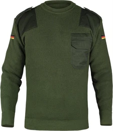 Strickpullover Herren BW-Pullover Drentrup Bundeswehr Pullover Strickpullover aus Schurwolle mit Deutschlandfahne