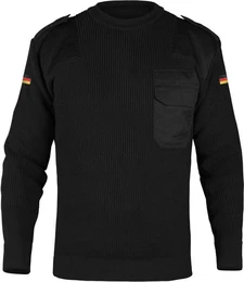 Strickpullover Herren BW-Pullover Drentrup Bundeswehr Pullover Strickpullover aus Schurwolle mit Deutschlandfahne