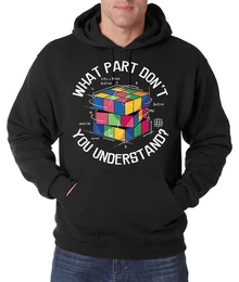 Kapuzenpullover What Part don't you Understand Zauberwrfel Herren Hoodie Pullover mit Trendigem Frontdruck