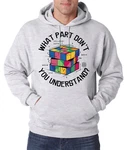 Youth Designz Kapuzenpullover What Part don't you Understand Zauberwürfel Hoodie Grau/Mischfarben/Blau/Silber