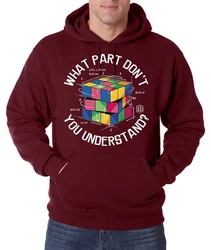 Youth Designz Kapuzenpullover What Part don't you Understand Zauberwürfel Hoodie Rot/Bordeaux/Dunkelrot/Lila