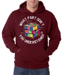 Youth Designz Kapuzenpullover What Part don't you Understand Zauberwürfel Hoodie Rot/Bordeaux/Dunkelrot/Lila