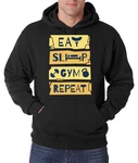 Youth Designz Kapuzenpullover Eat Sleep Gym Repeat Herren Hoodie Grün/Braun