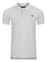 riverso Poloshirt Herren Polohemd RIVJohn Regular Fit Grau/Hellgrau/Rot