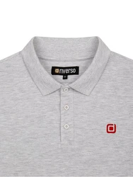 riverso Poloshirt Herren Polohemd RIVJohn Regular Fit Grau/Hellgrau/Rot