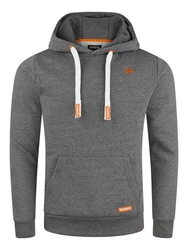 riverso Herren Kapuzenpullover RIVLinus Hoodie Sweatshirt Dunkelgrau/Grau/Hellgrau