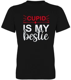 T-Shirt Cupid is my Bestie Herren T-Shirt, mit Frontprint, zum Valentinstag