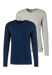 H.I.S Langarmshirt (Packung) Dunkelblau/Blau