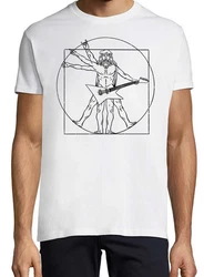 Youth Designz T-Shirt Gitarre Rock N Roll Herren Fun-Look Weiß