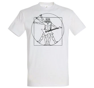Youth Designz T-Shirt Gitarre Rock N Roll Herren Fun-Look Weiß