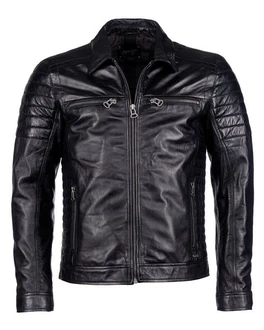 Maze Herren Lederjacke William Schwarz/Rot