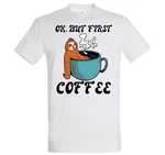 Youth Designz T-Shirt Faultier But First Coffee Herren Shirt Braun/Beige