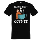 Youth Designz T-Shirt Faultier But First Coffee Herren Shirt Braun/Beige/Dunkelbraun