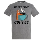 Youth Designz T-Shirt Faultier But First Coffee Herren Shirt Braun