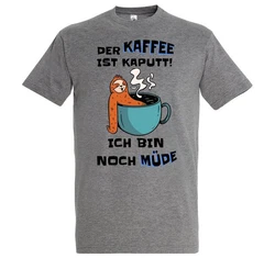Youth Designz T-Shirt DER KAFFEE IST KAPUTT! ICH BIN NOCH MÜDE Herren Shirt Braun/Dunkelbraun