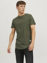 Jack & Jones Rundhalsshirt JJENOA TEE SS CREW NECK NOOS Dunkelgrün/Khaki