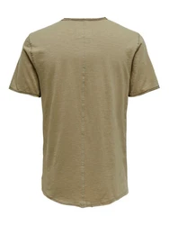 Only & Sons T-Shirt Benne Khaki/Dunkelgrün
