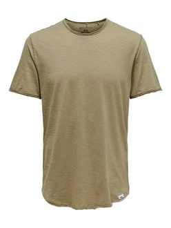 Only & Sons T-Shirt Benne Khaki/Dunkelgrün