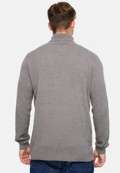 Indicode Strickpullover Saini Grau/Hellgrau/Dunkelgrau