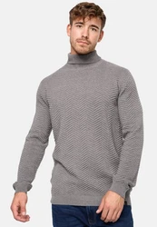 Indicode Strickpullover Saini Grau/Hellgrau/Dunkelgrau