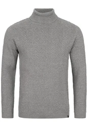 Indicode Strickpullover Saini Grau/Hellgrau/Dunkelgrau