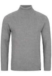 Indicode Strickpullover Saini Grau/Hellgrau/Dunkelgrau