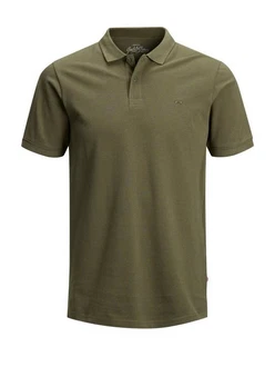 JACK & JONES Herren JJEBASIC Polo SS NOOS Dunkelgrün/Khaki/Grün