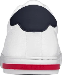 Tommy Hilfiger Herren Sneakers Essential Leather Detail Vulc Weiß/Creme/Schwarz
