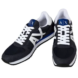 ARMANI EXCHANGE Herren Sneaker Low Schnür-Schuh Retro Logo Sneaker Blau/Dunkelblau