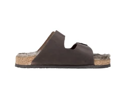 Rieker Herren Pantolette Dunkelbraun/Grau/Braun/Beige