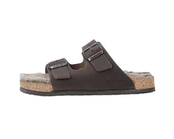 Rieker Herren Pantolette Dunkelbraun/Grau/Braun/Beige
