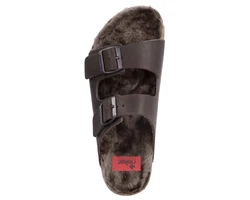 Rieker Herren Pantolette Dunkelbraun/Grau/Braun/Beige
