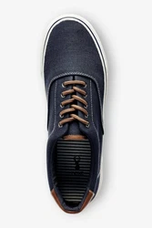 Next Klassischer Stoffschuh Sneaker Dunkelblau/Hellblau/Blau