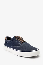 Next Klassischer Stoffschuh Sneaker Dunkelblau/Hellblau/Blau