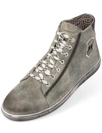 Herren Leder Trachtenschuhe Marinus , Stein Grau Sneaker